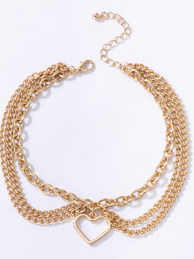 Ankle Bracelet Boho Women's Body Jewelry For Gift Daily Geometrical Alloy Silver Gold 1 PC